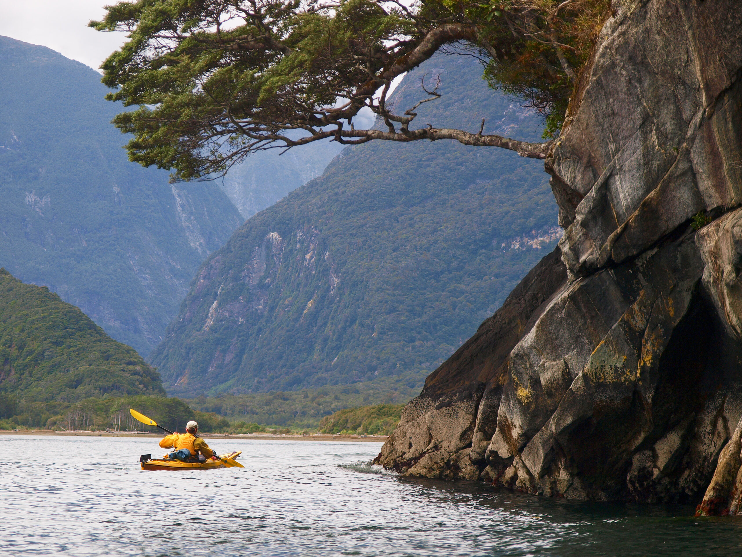 Kayak in Milford Sound - Nieuw-Zeeland